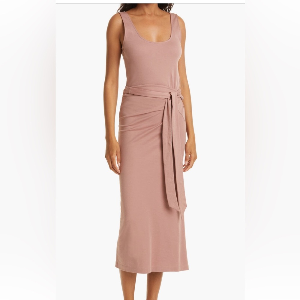 Vince Dusty Rose Maxi tank dress with Wrap Tie